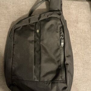 Victorinox Black Crossbody Sling Bag with Front Zip Pocket